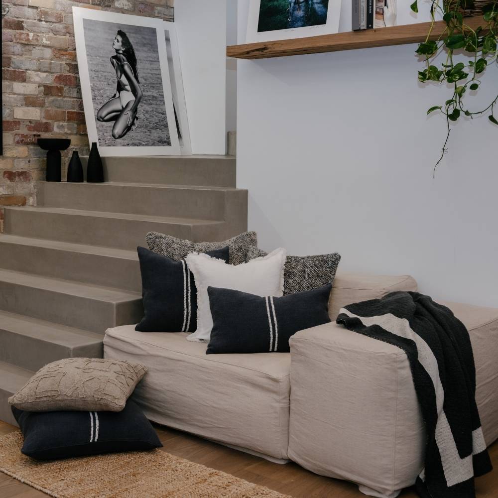 Wabi Cushion - Midnight/Ivory/Natural