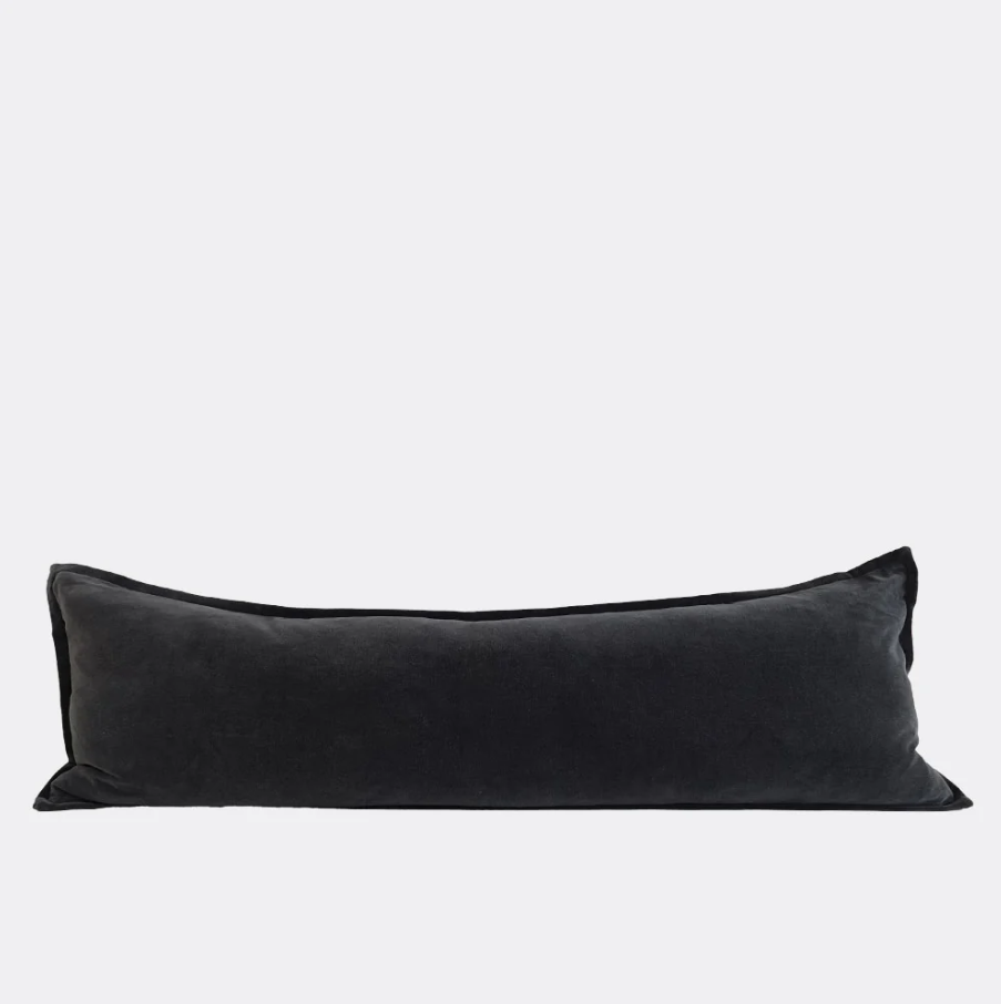 Evelyn Velvet Long Lumbar Cushion - Midnight