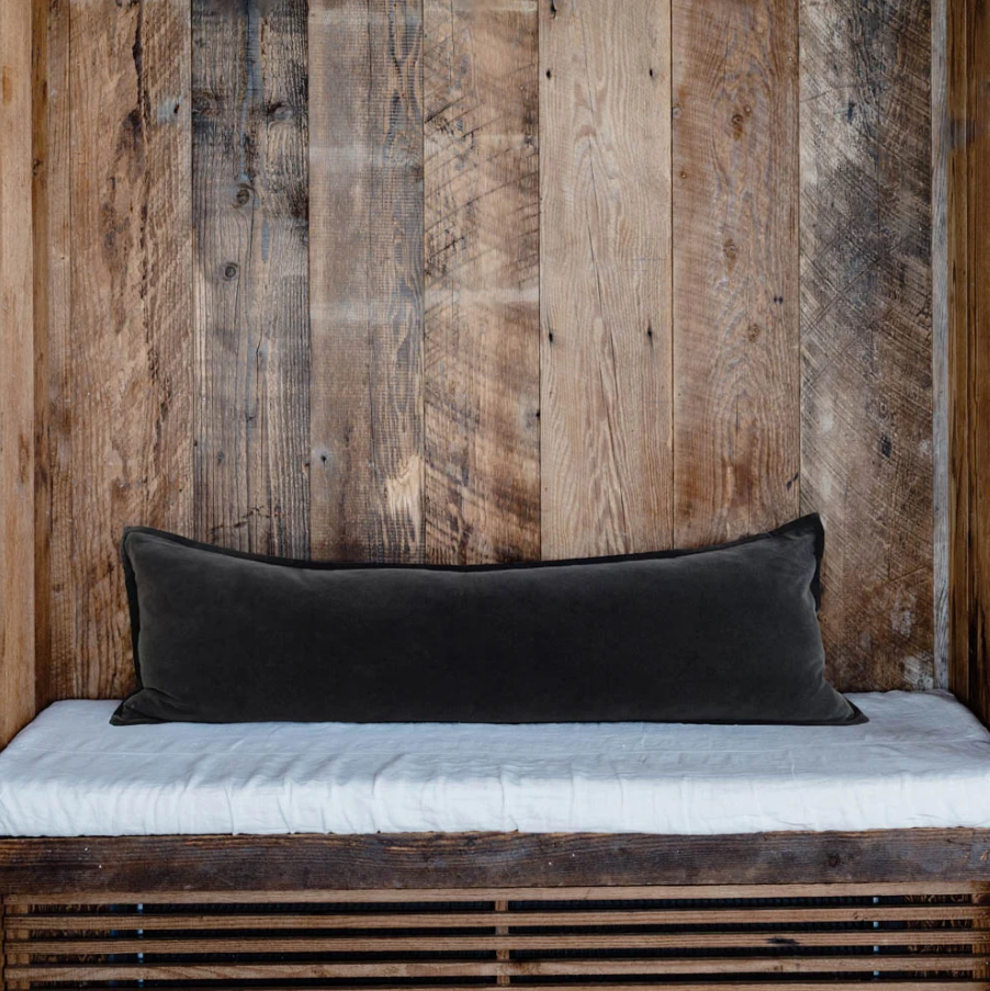 Evelyn Velvet Long Lumbar Cushion - Midnight