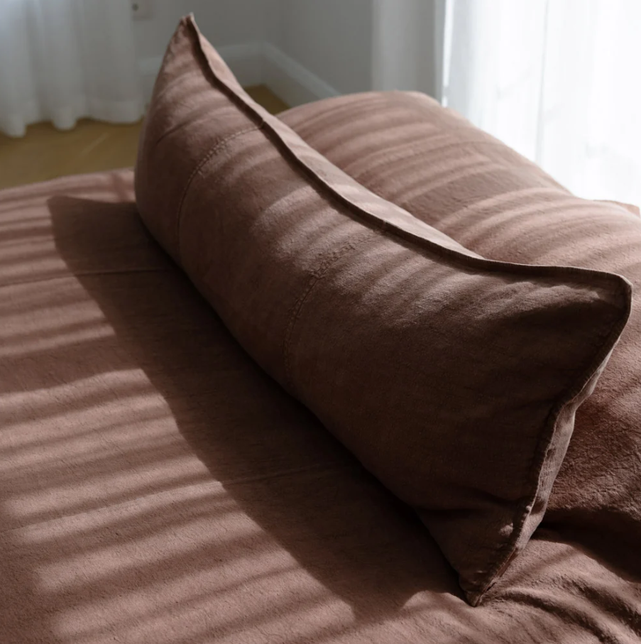 Luca Linen Long Lumbar Cushion - Clay