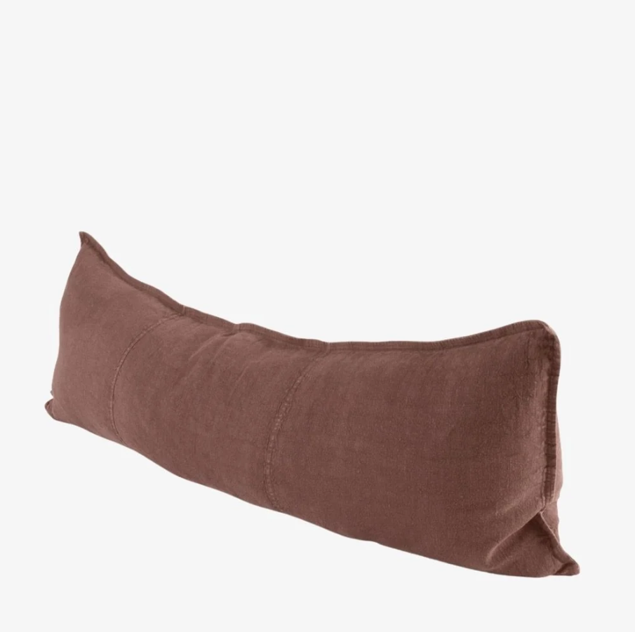 Luca Linen Long Lumbar Cushion - Clay