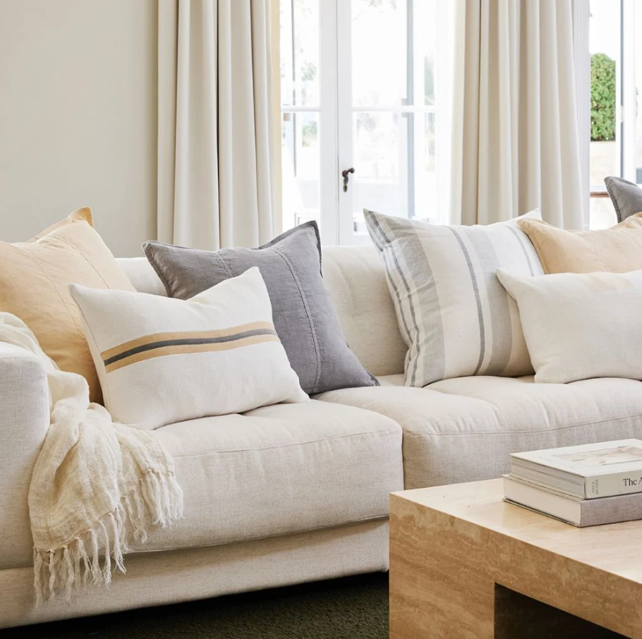 Aira Linen Throw - Off White