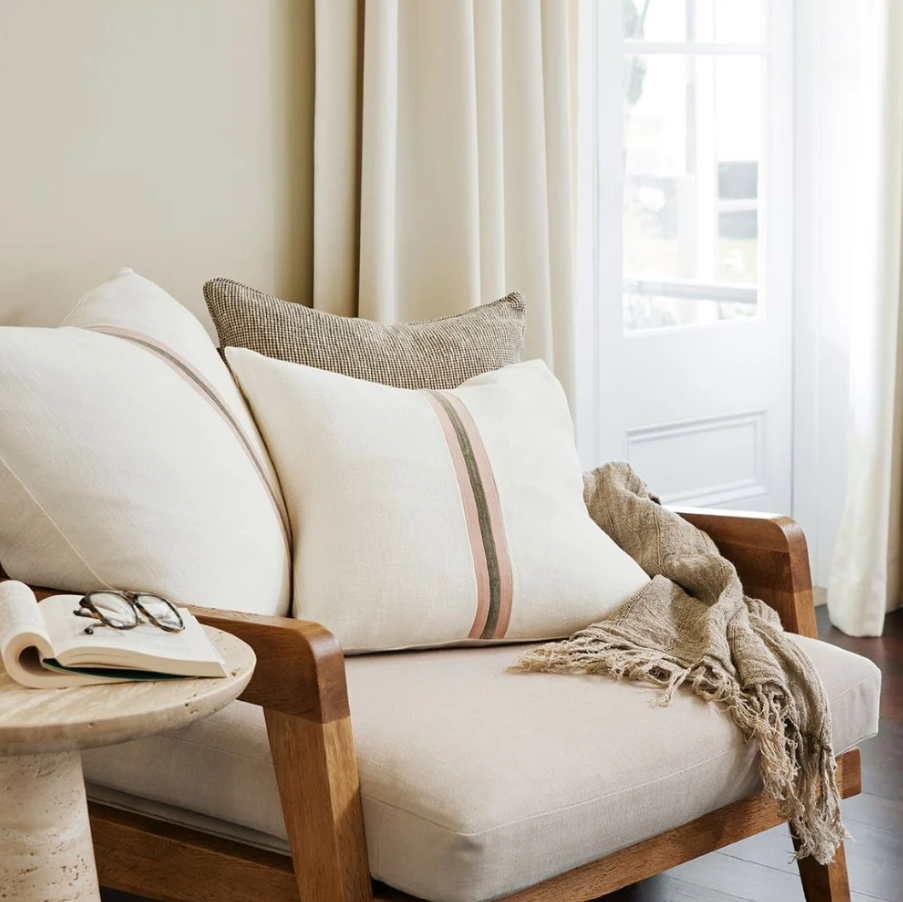 Aira Linen Throw - Natural