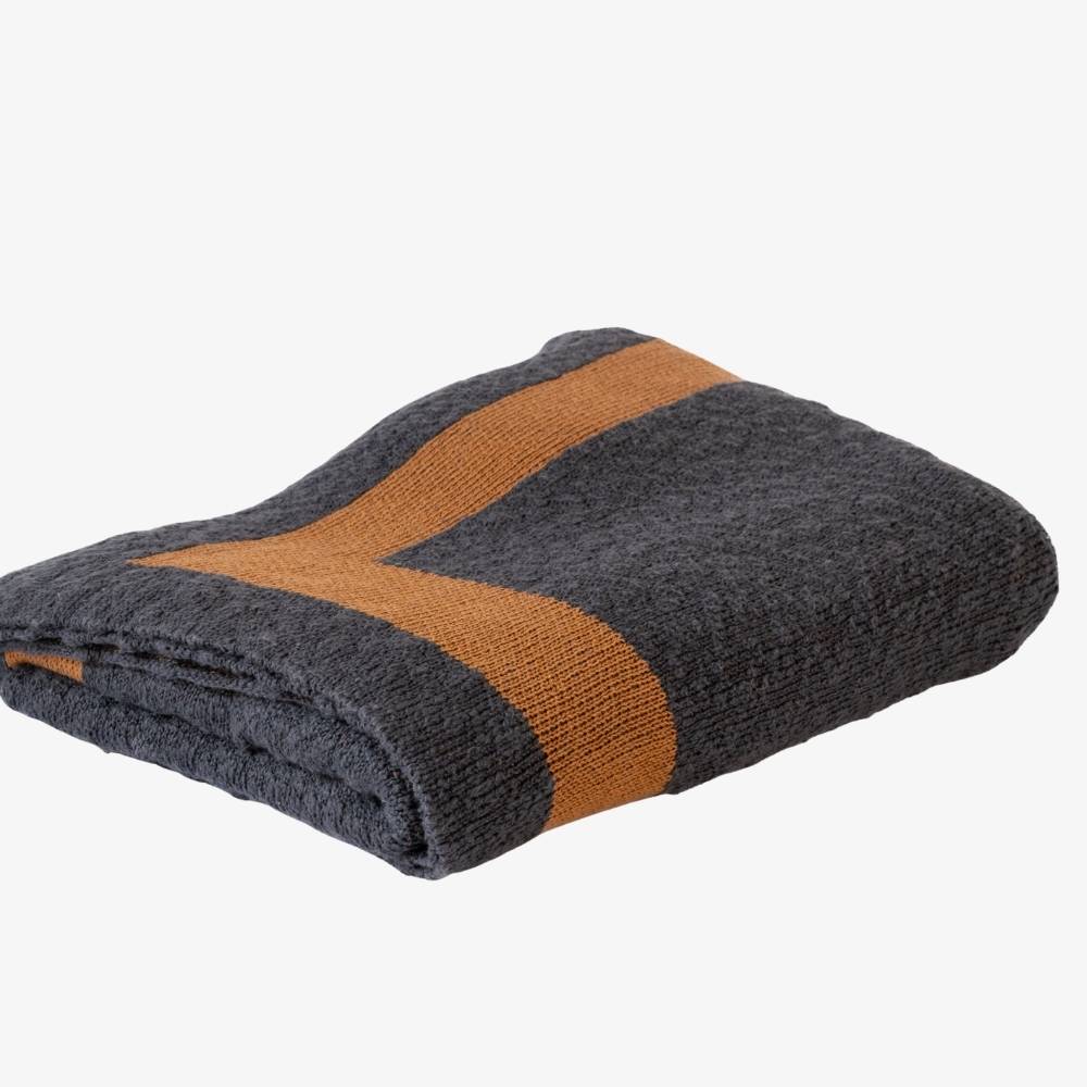 Zen Throw - Midnight with Mustard Border