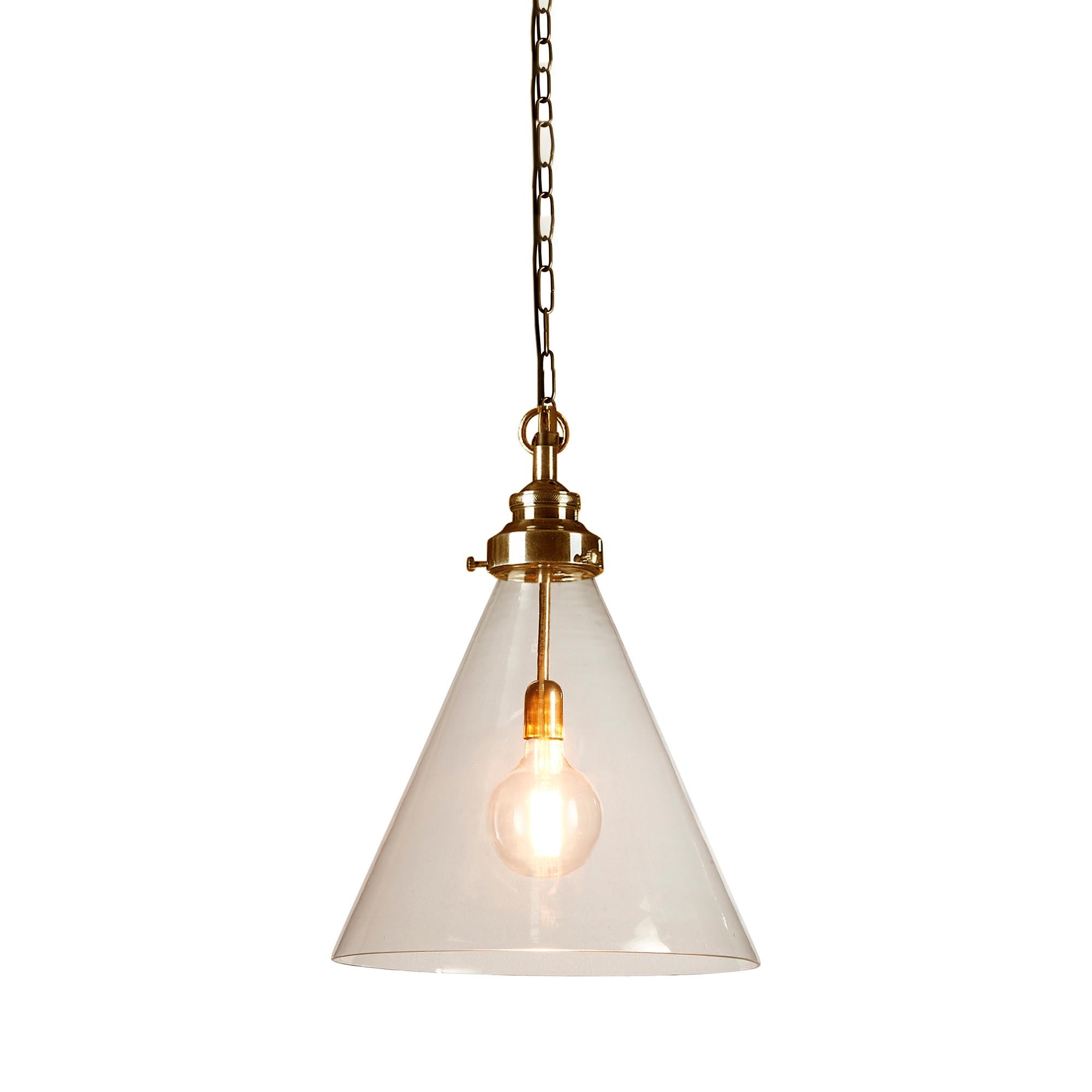 Gadsden Ceiling Pendant Medium - Brass/Clear Glass