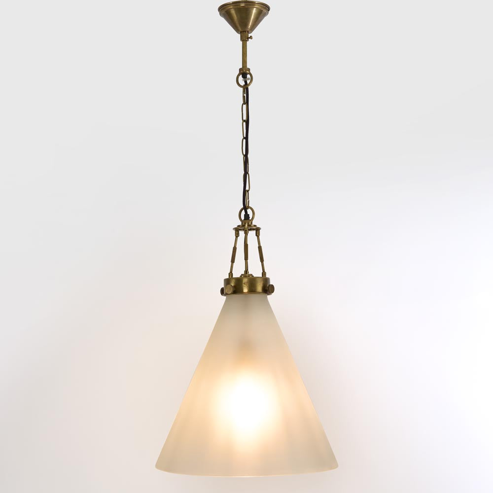 Gadsden Ceiling Pendant Large - Brass/Frosted Glass