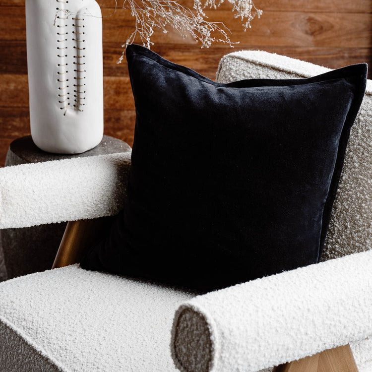 Evelyn Velvet Cushion - Black