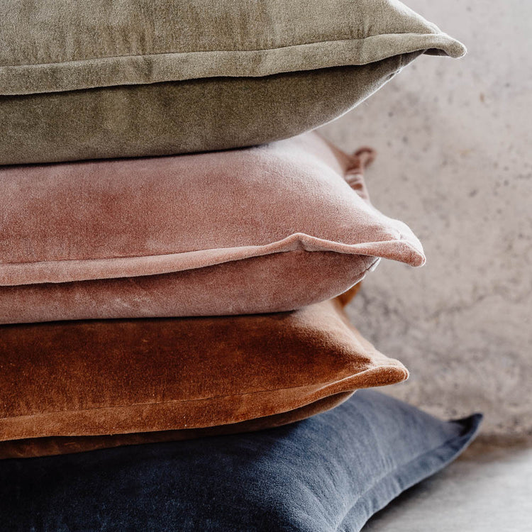 Evelyn Velvet Cushion - Nutmeg