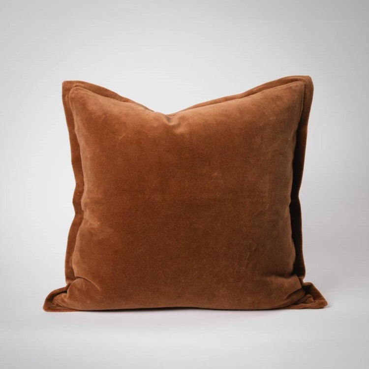 Evelyn Velvet Cushion - Nutmeg