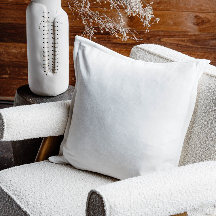 Evelyn Velvet Cushion - Off White