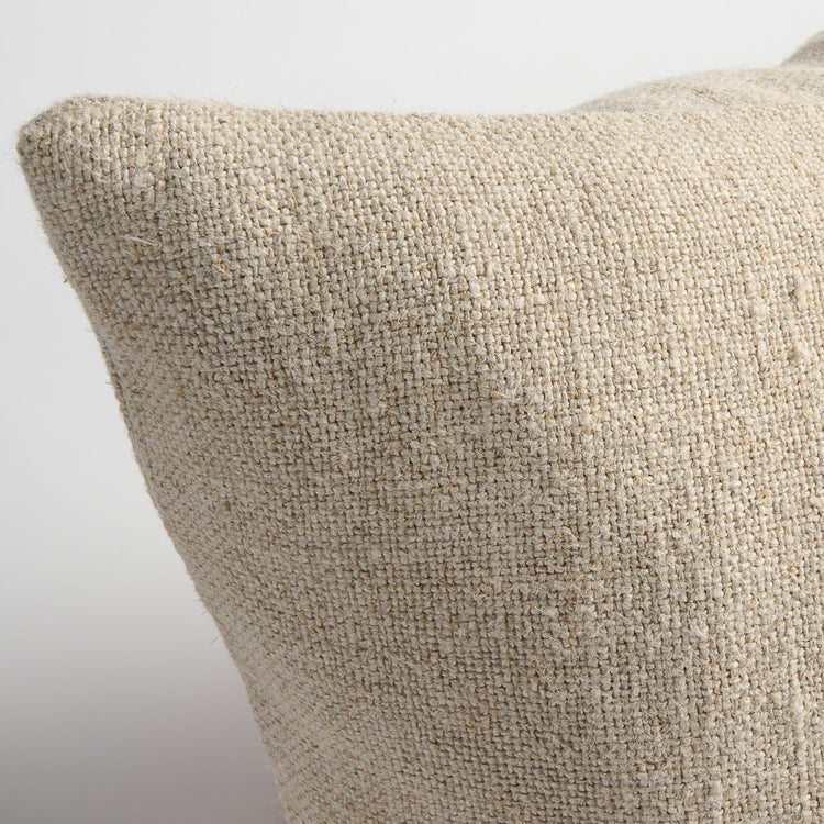 Orion Linen Cushion - Natural/Chocolate