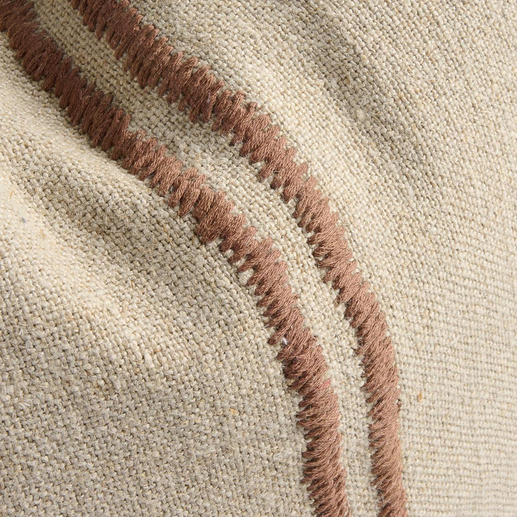Orion Linen Cushion - Natural/Chocolate