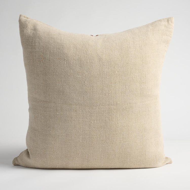 Orion Linen Cushion - Natural/Chocolate