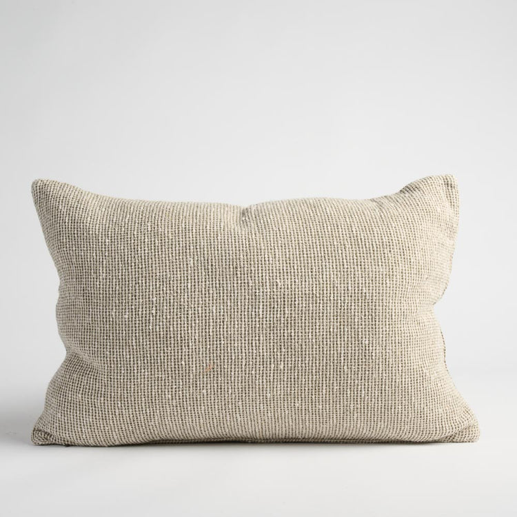 Verdure Linen Cushion - Natural/Green