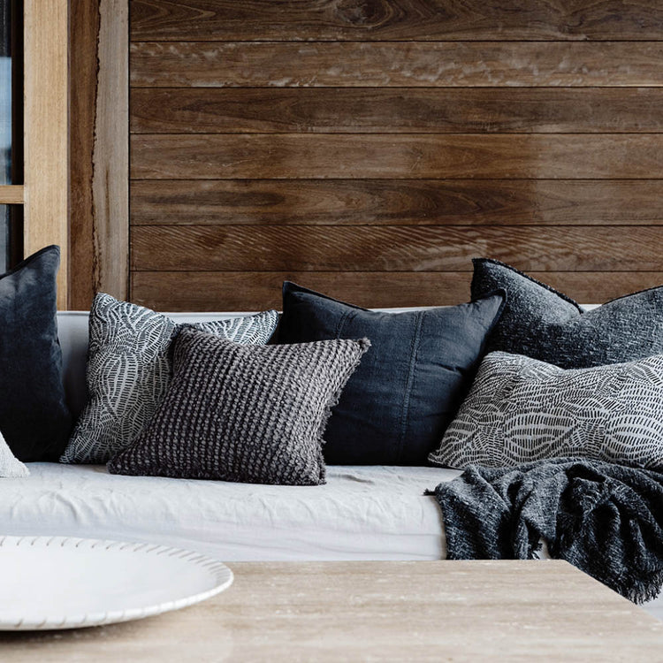 Luca Linen Cushion - Midnight