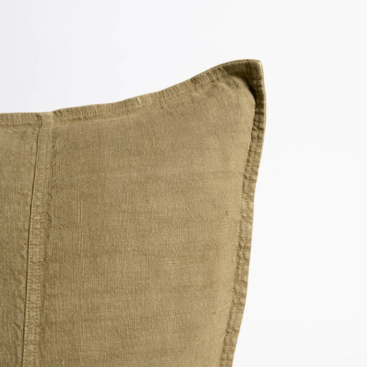 Luca Linen Long Lumbar Cushion - Olive