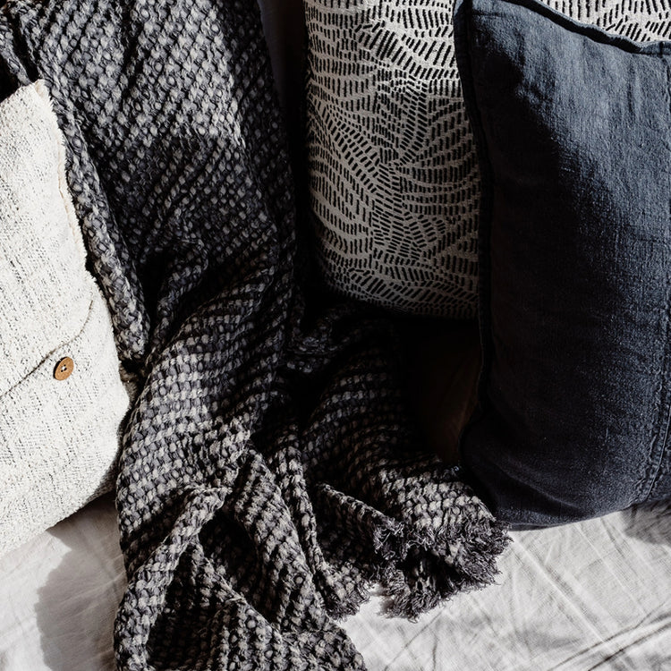 Luca Linen Cushion - Midnight