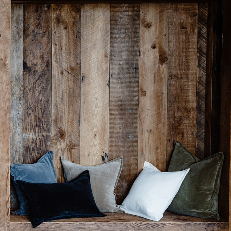 Evelyn Velvet Cushion - Off White