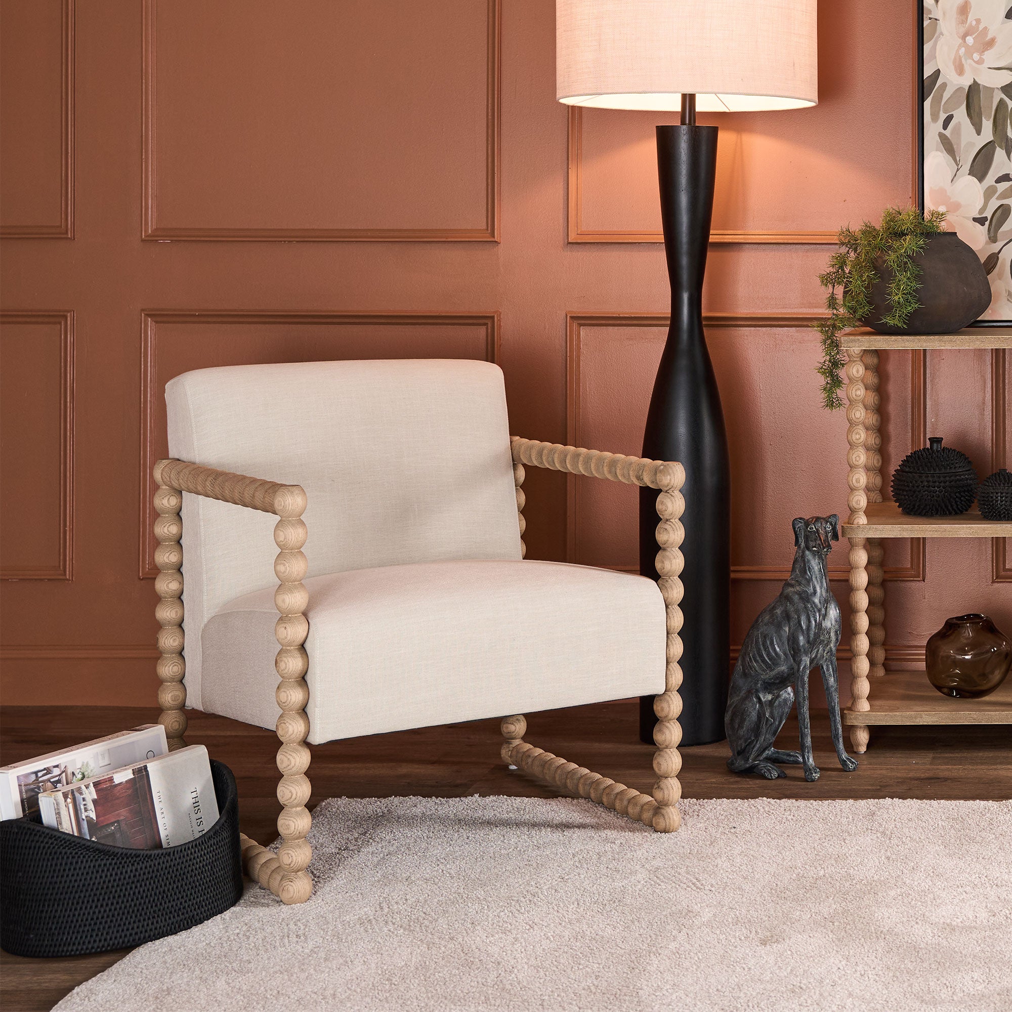 Bobbin Oak Arm Chair - Natural