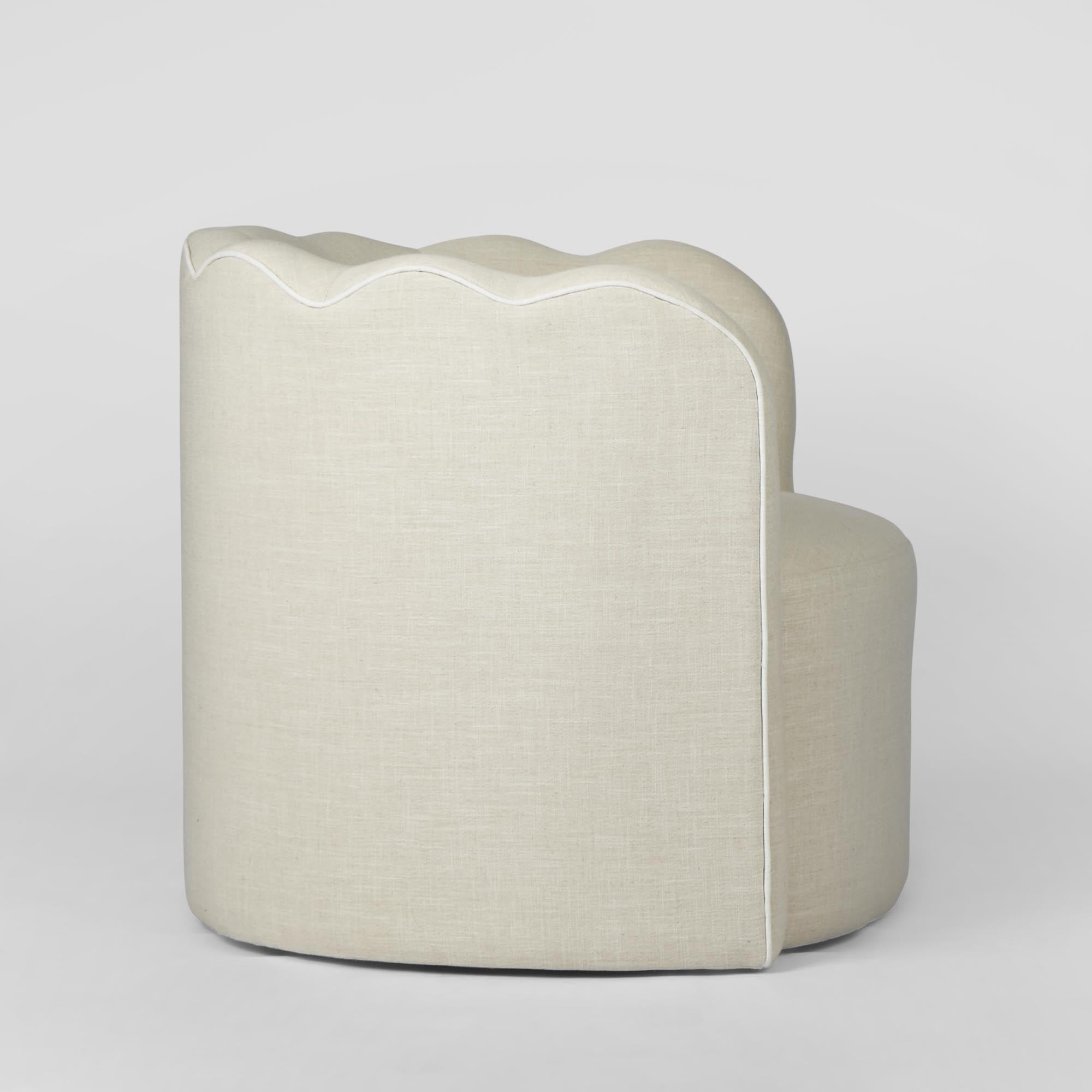 Camille Scallop Armchair - Natural