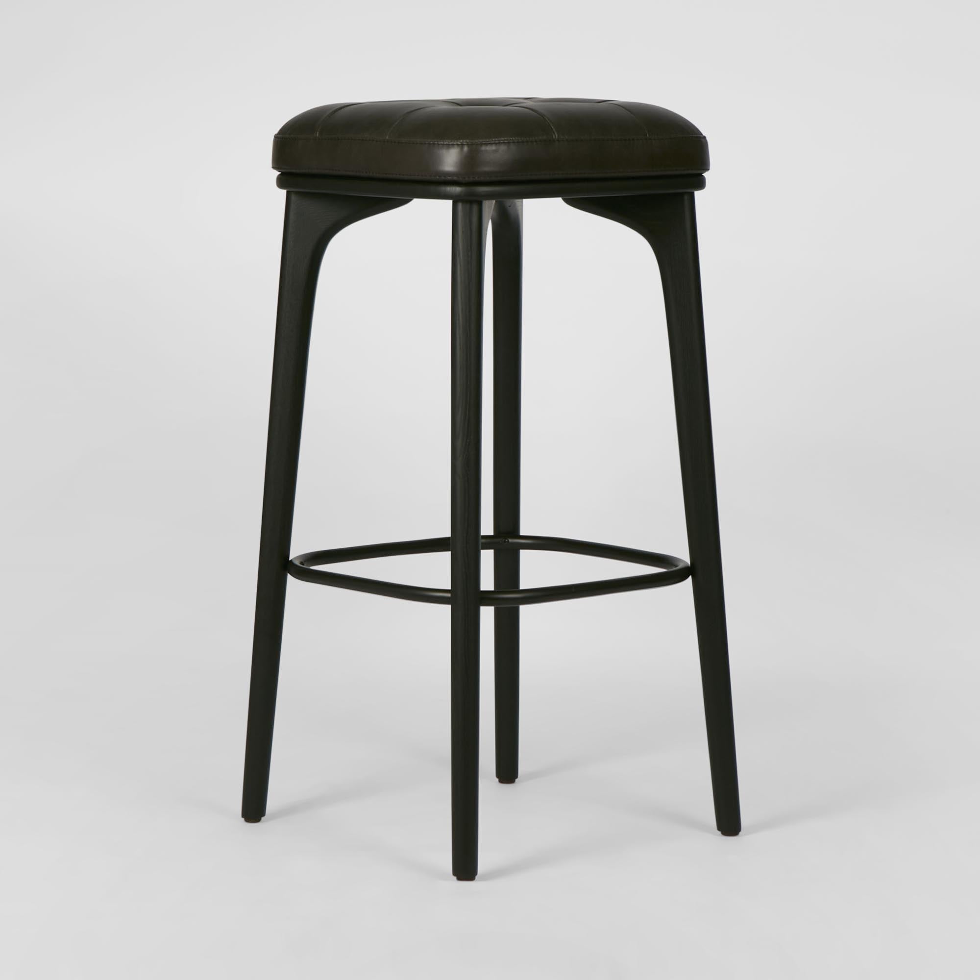 Carlton Leather Bar Stool - Black