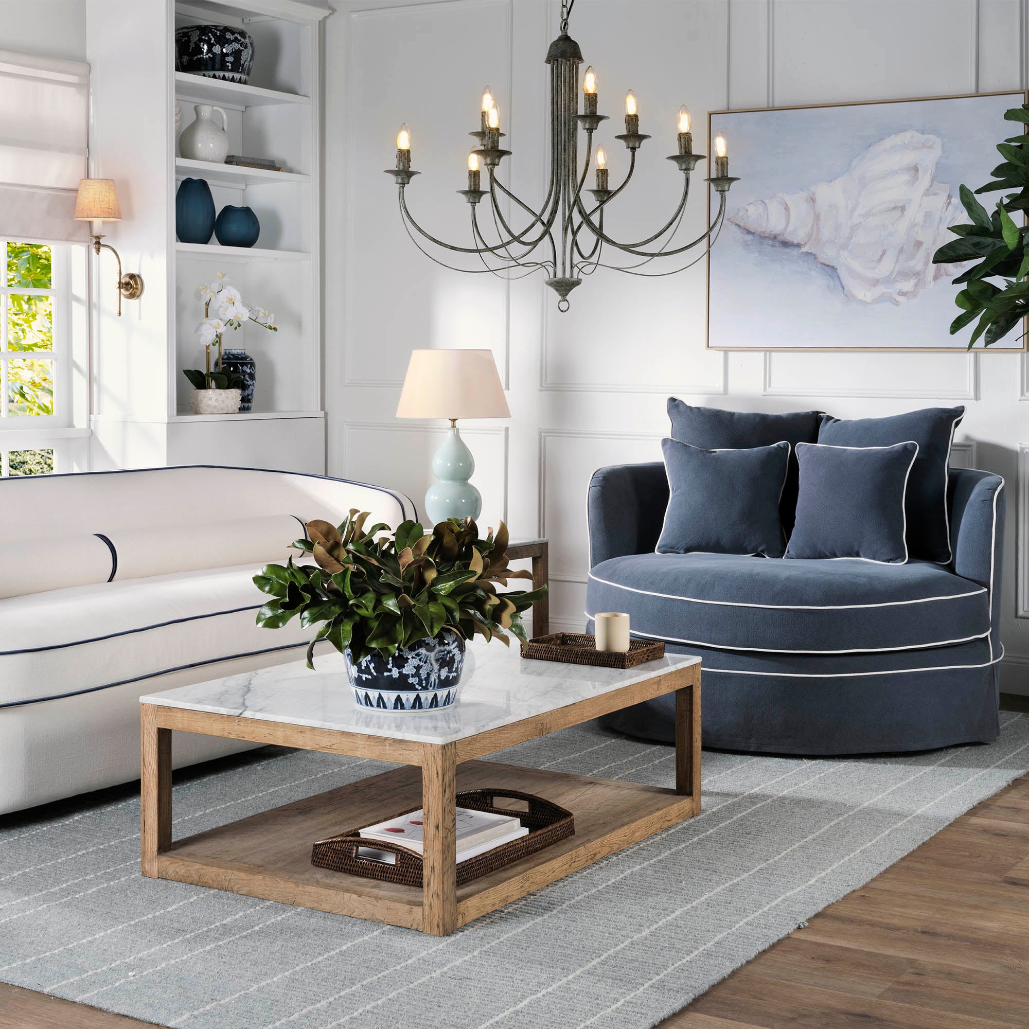 Denver Marble Top Coffee Table - Natural