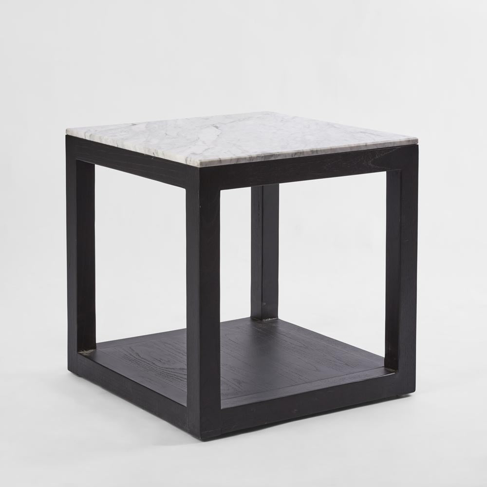 Denver Marble Top Side Table - Black