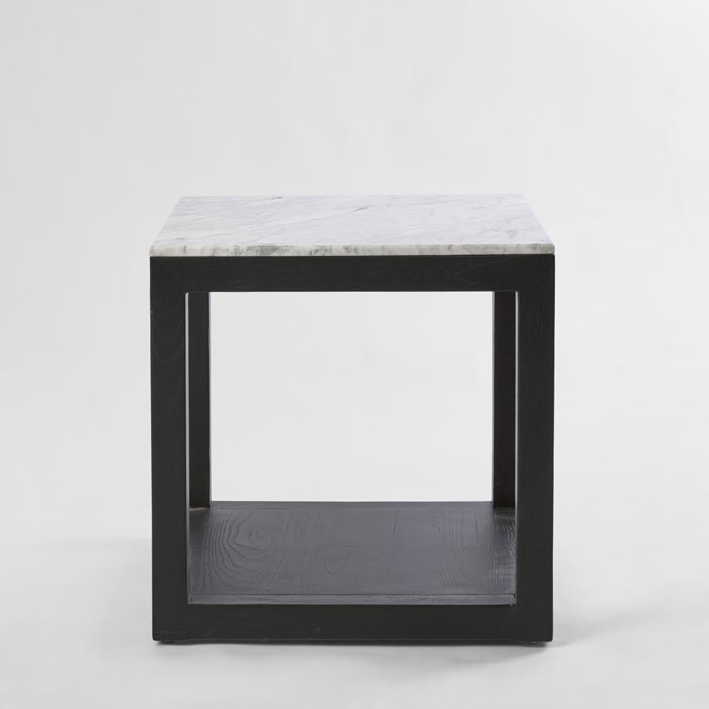 Denver Marble Top Side Table - Black