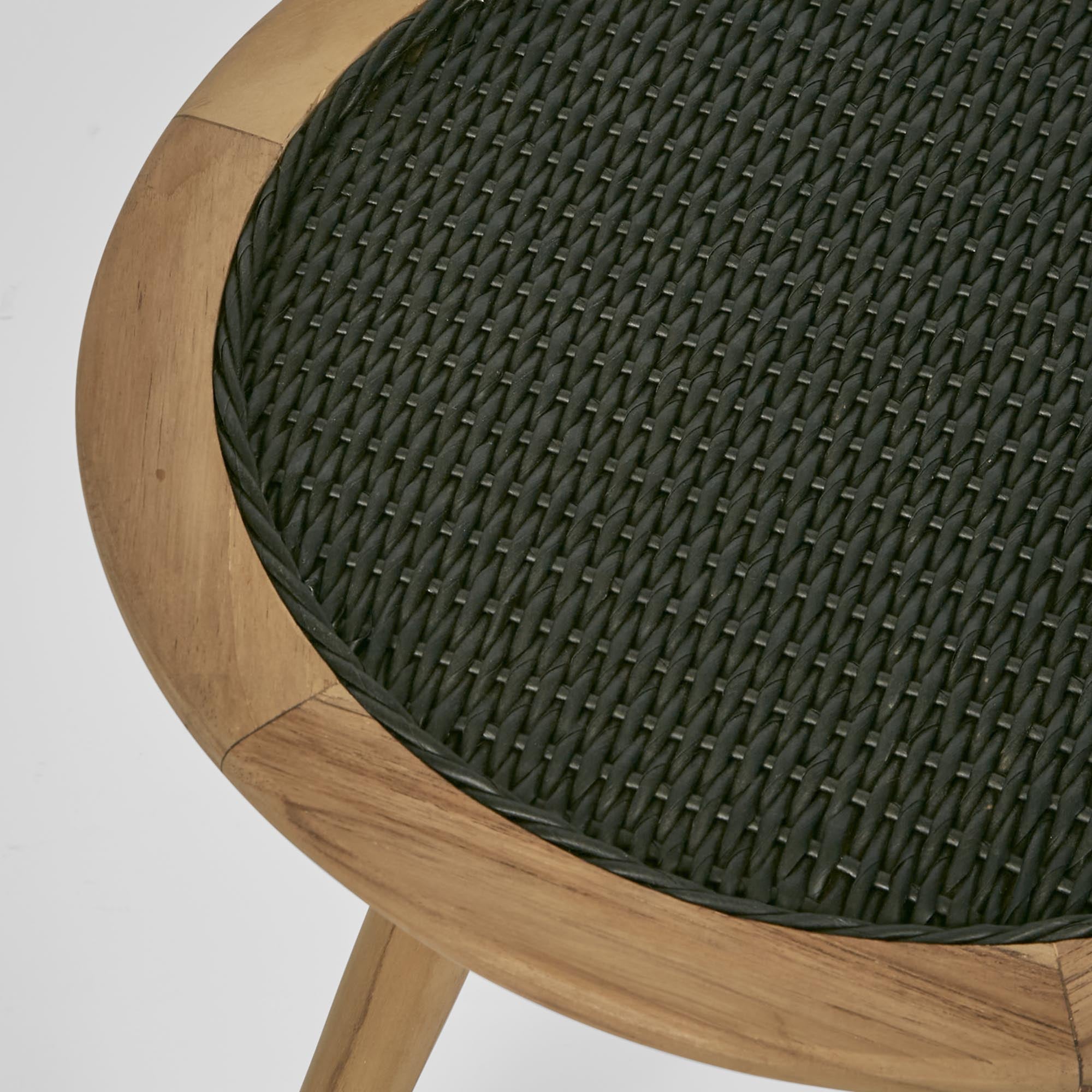 Cove Teak & Synthetic Outdoor Side Table - Black