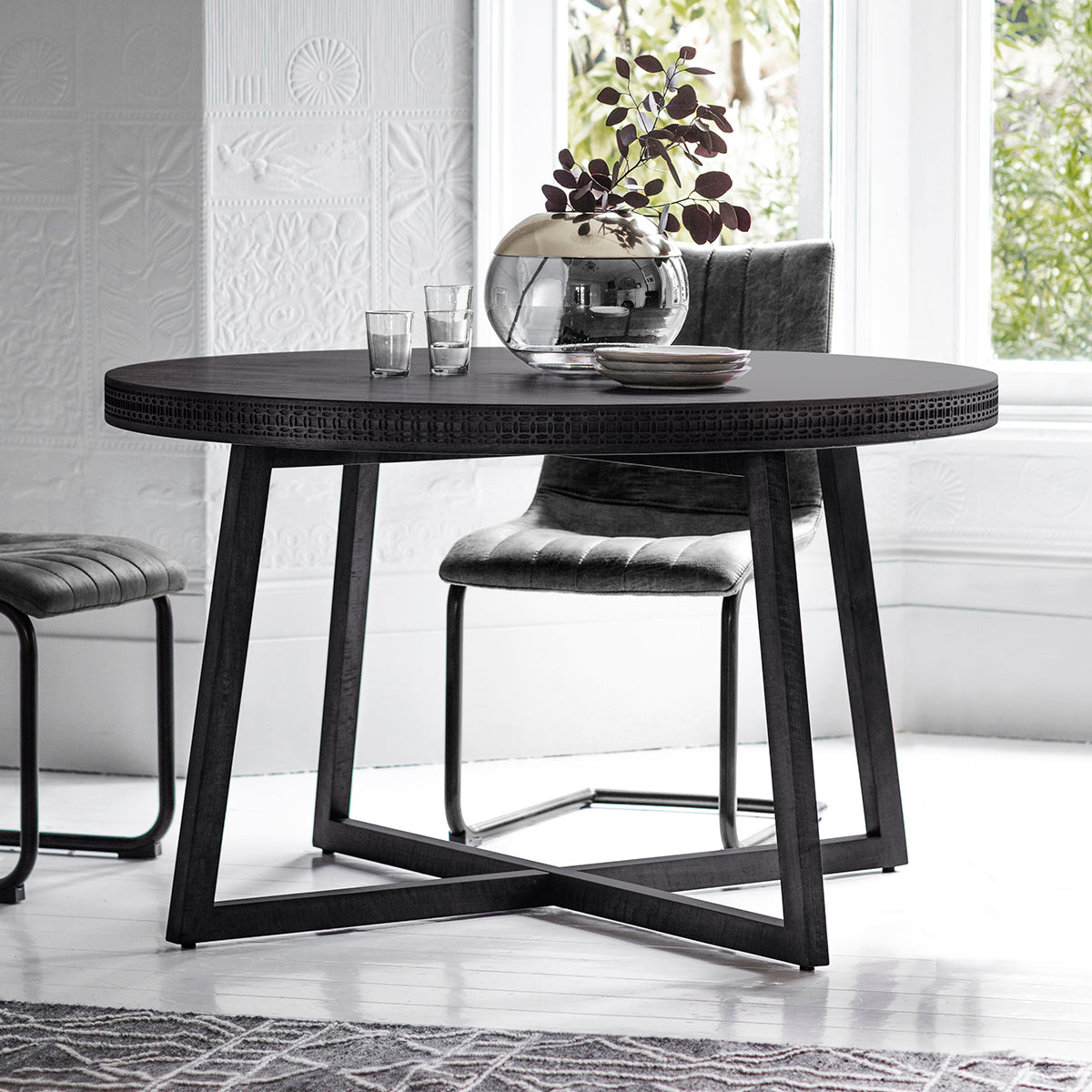 Boho Boutique Round Wood Dining Table