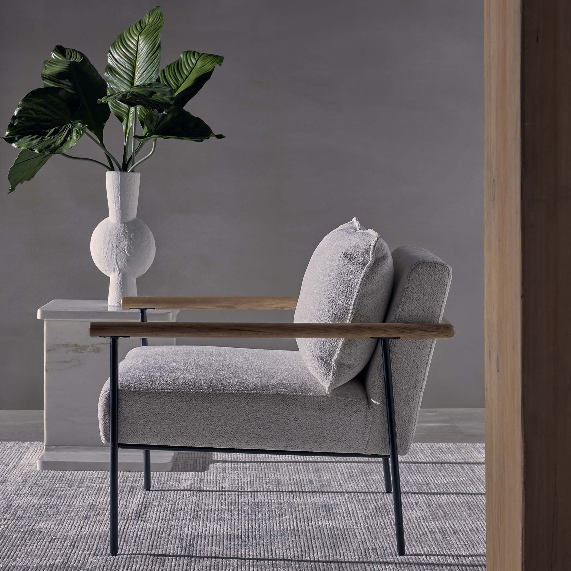 Liam Armchair - Ivory & Natural