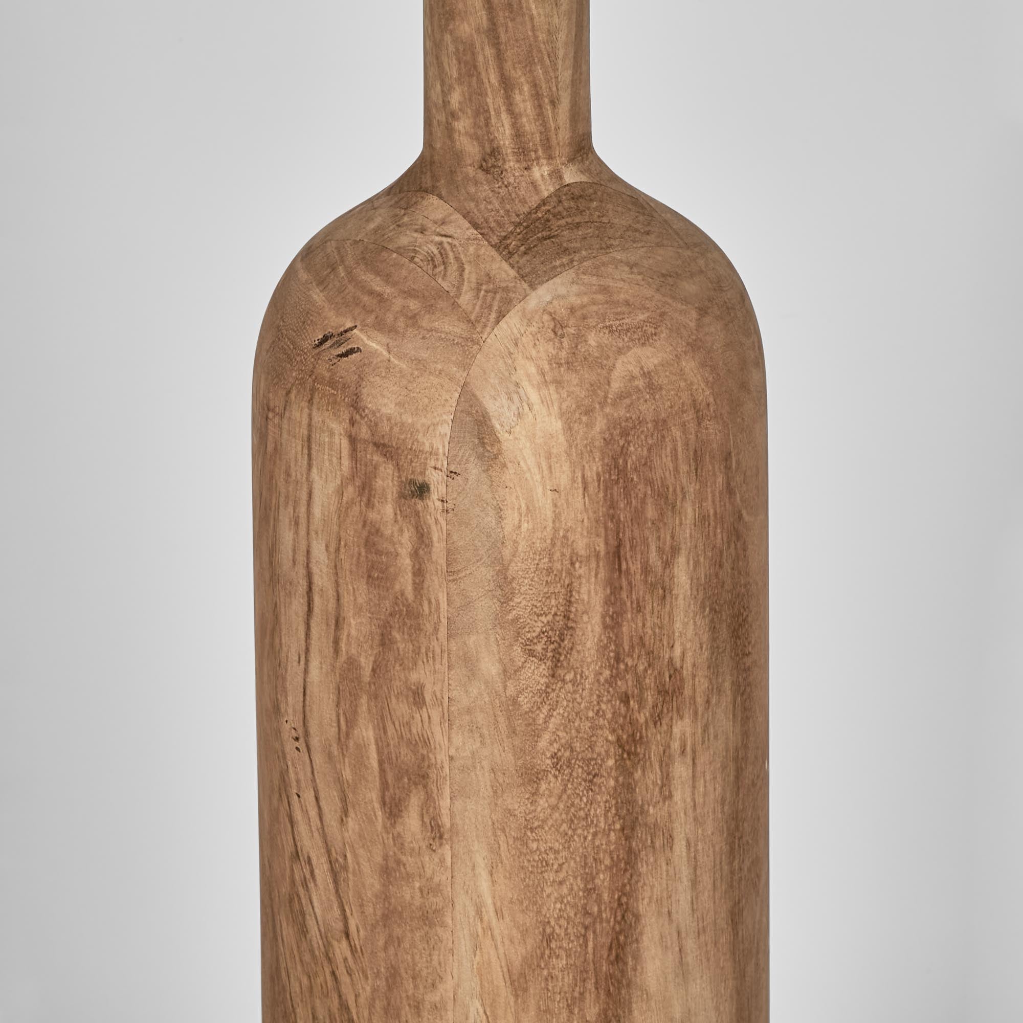 Flask Floor Lamp - Timber Base / White Shade