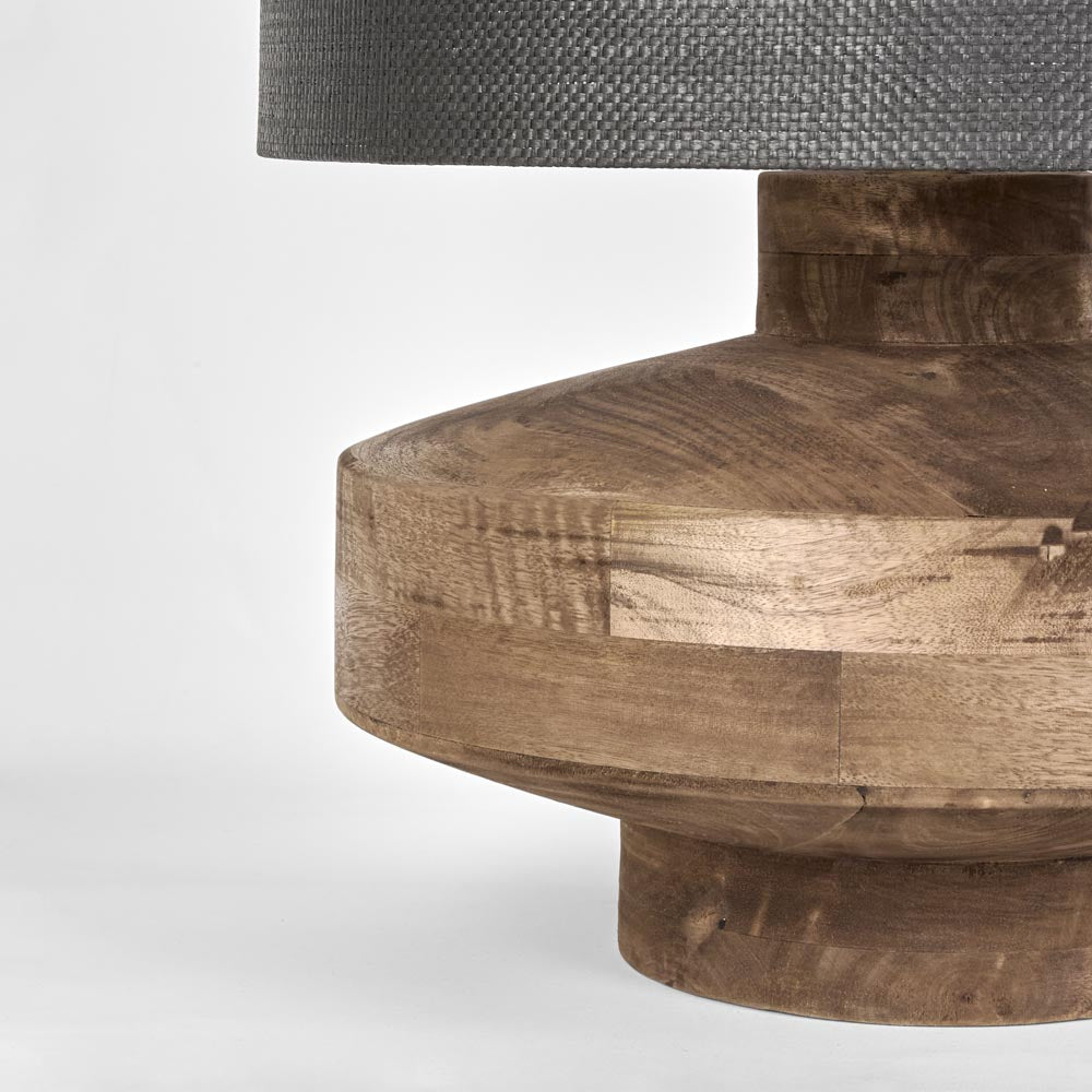 Circa Timber Table Lamp Large - Black Shade
