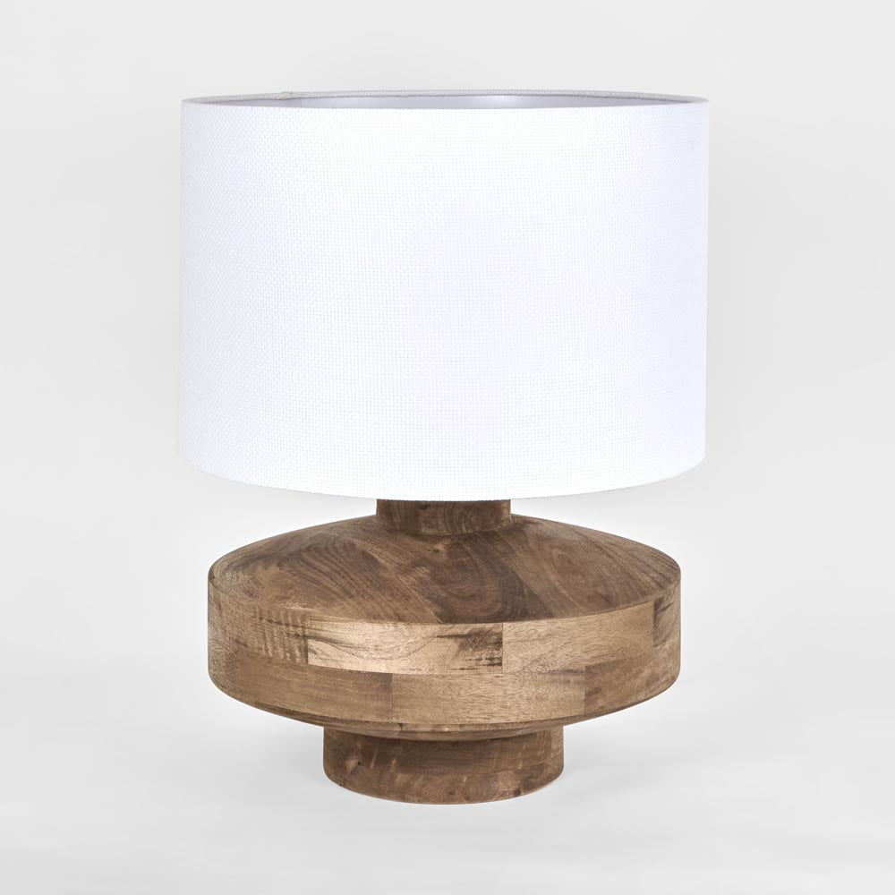 Circa Timber Table Lamp Large - White Shade
