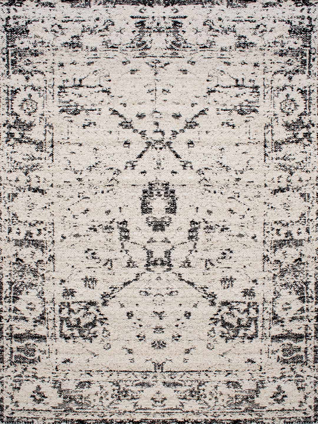 Kasbah Wool Rug - White / Black
