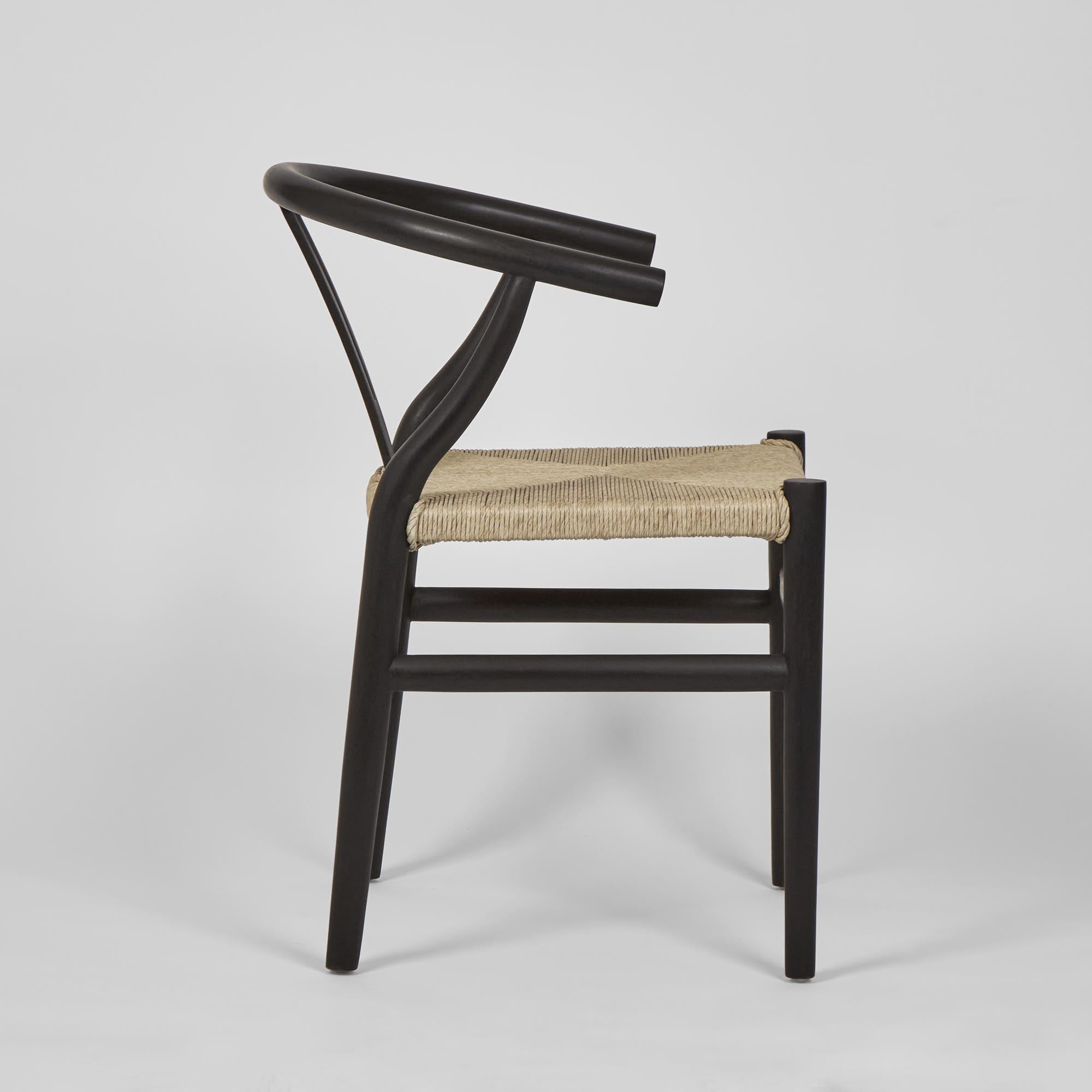 Arc Wishbone Dining Chair - Black / Natural