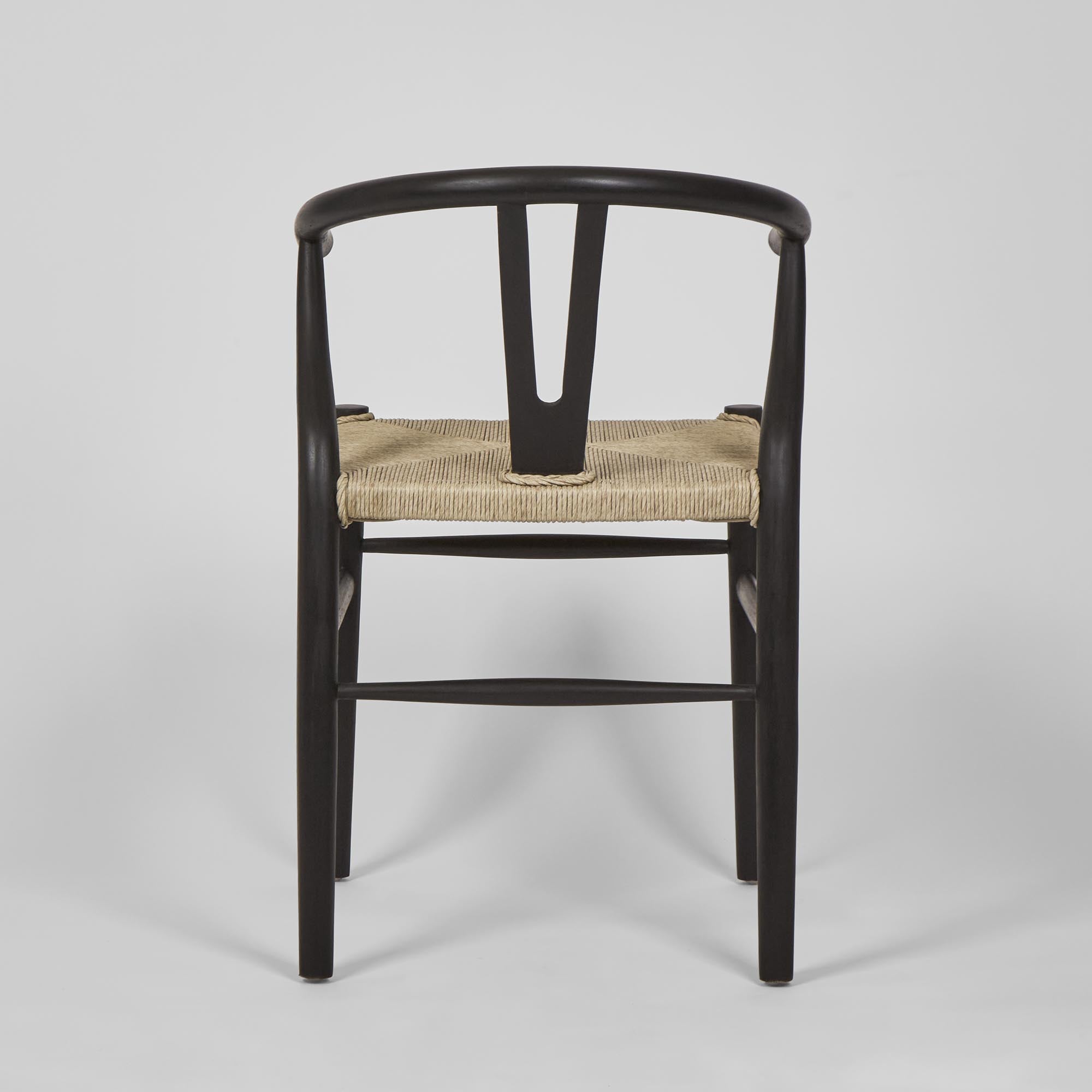 Arc Wishbone Dining Chair - Black / Natural