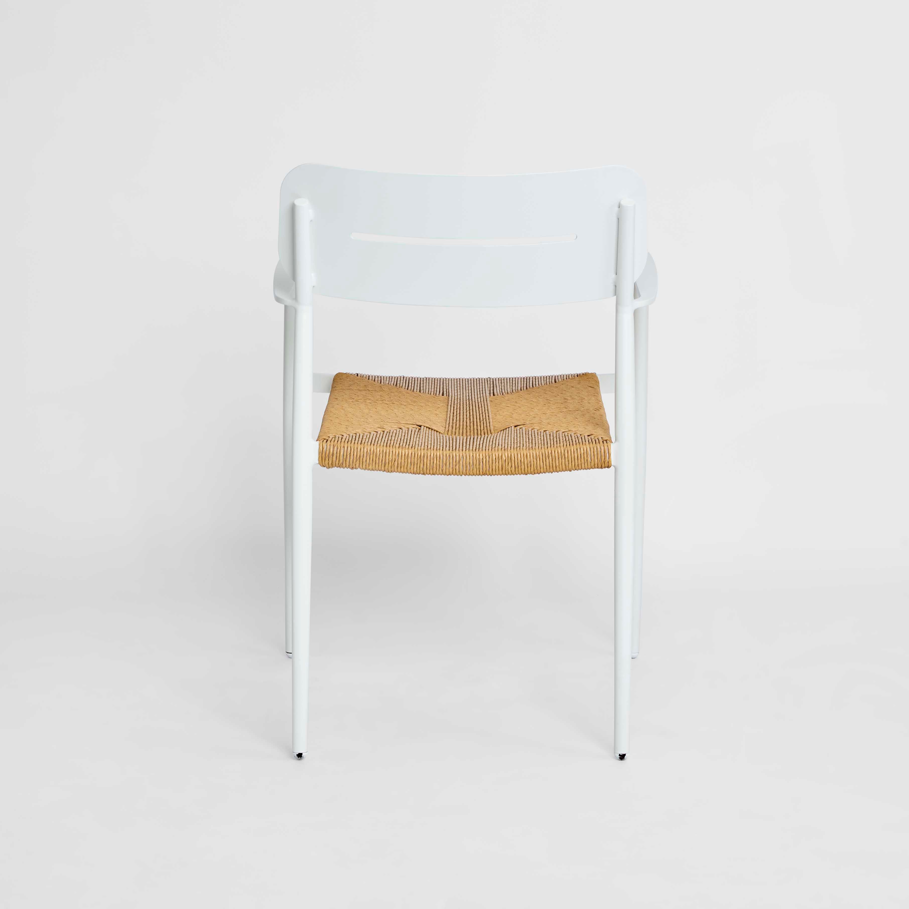 Casper Dining Chair - White & Natural Weave
