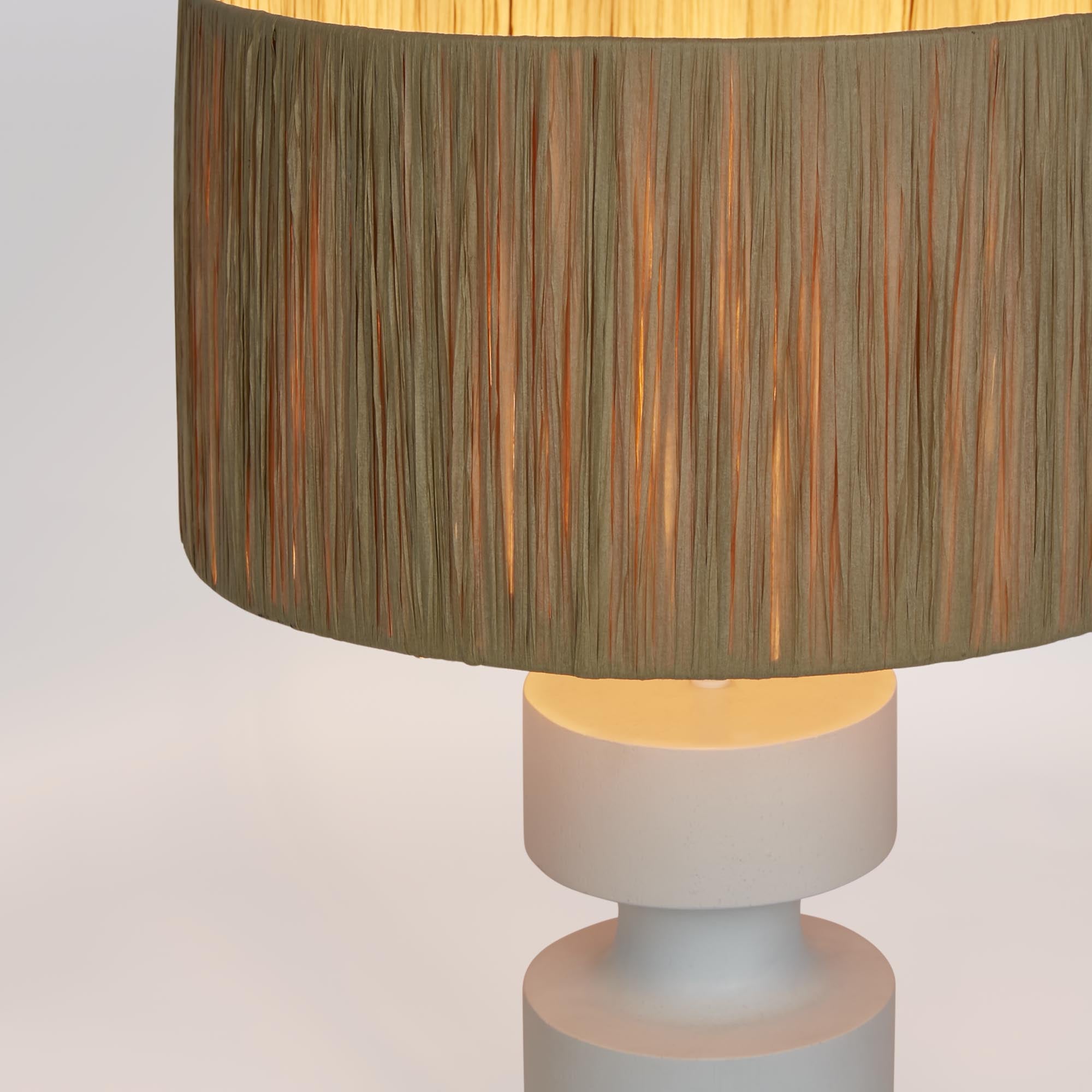 Marni Lamp Small - White with Raffia Shade