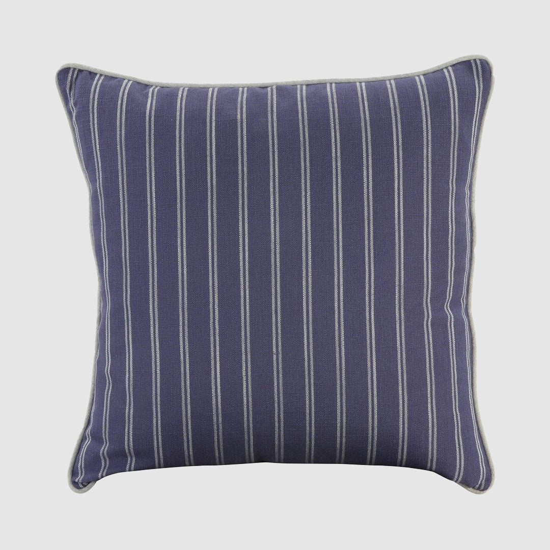 Coastal Stripe Cushion - Navy & White
