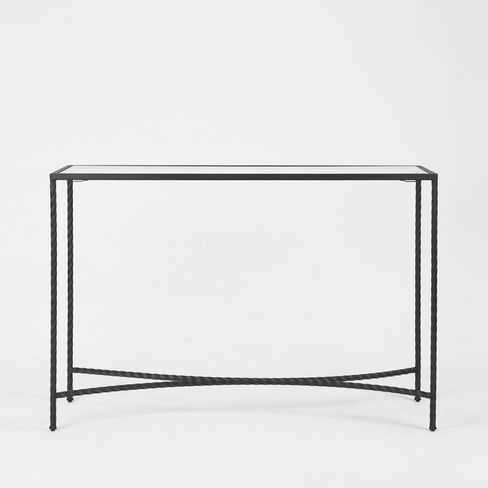 Palais Glass Top Console - Black