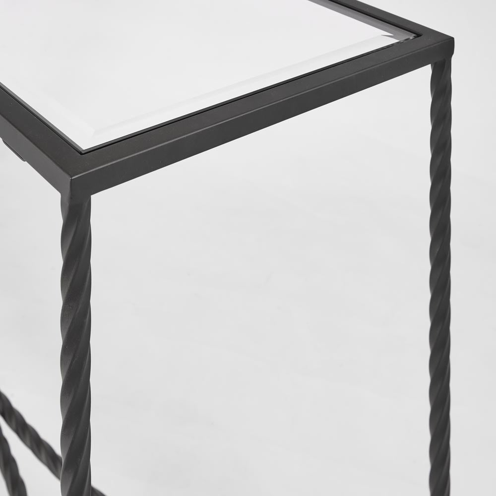 Palais Glass Top Console - Black
