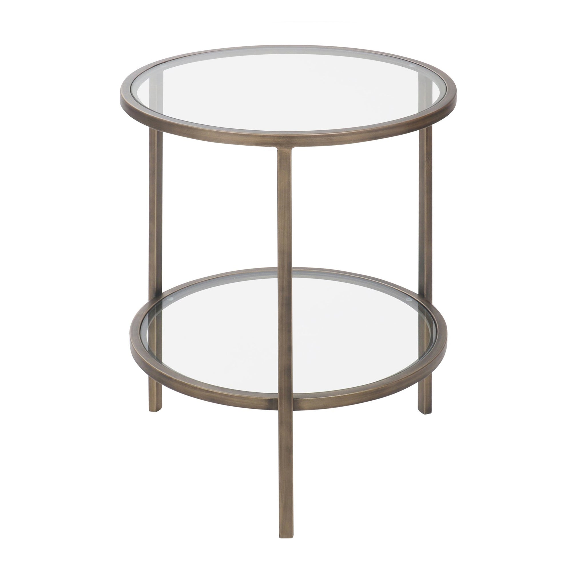 Palladium Glass Side Table - Brass