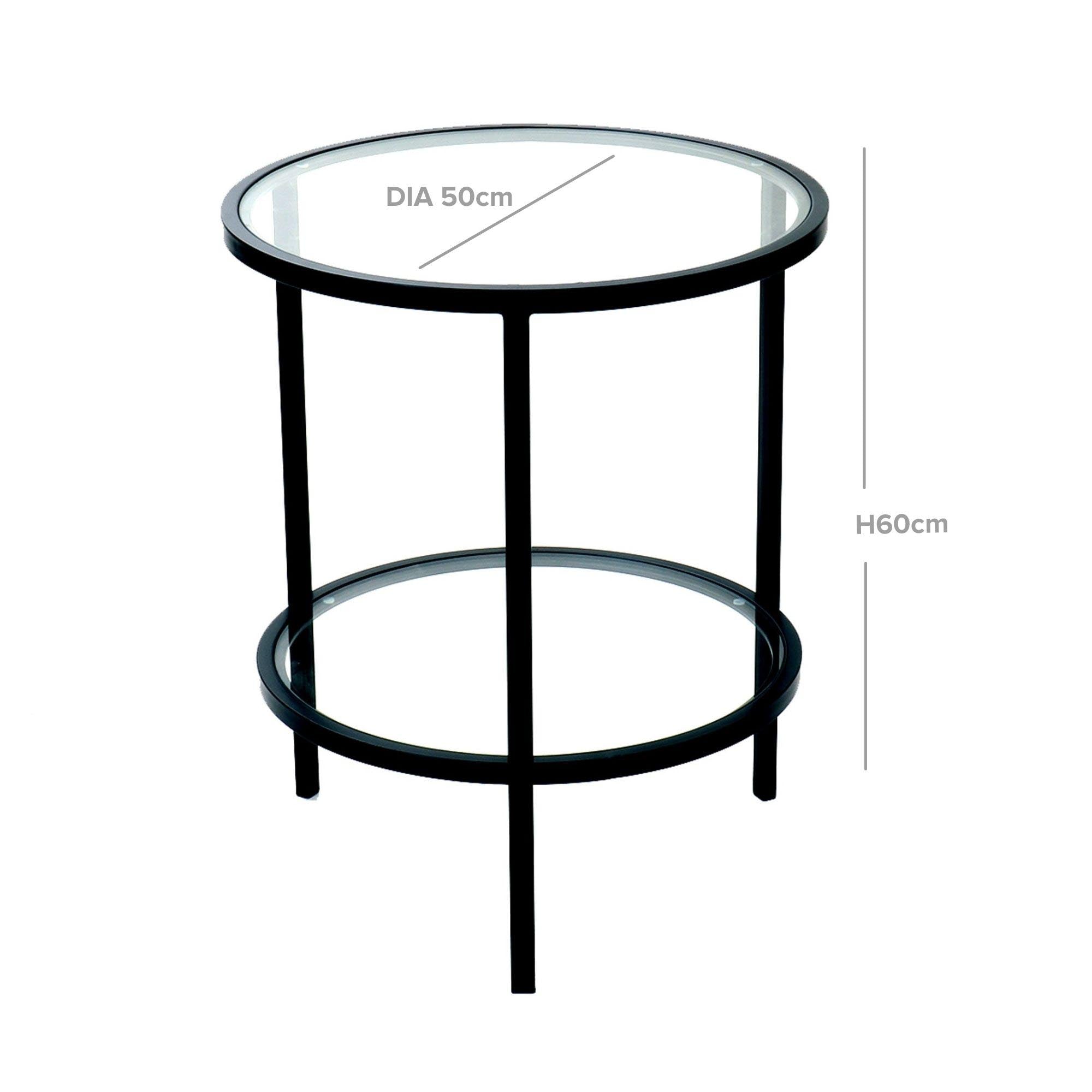 Palladium Glass Side Table - Black