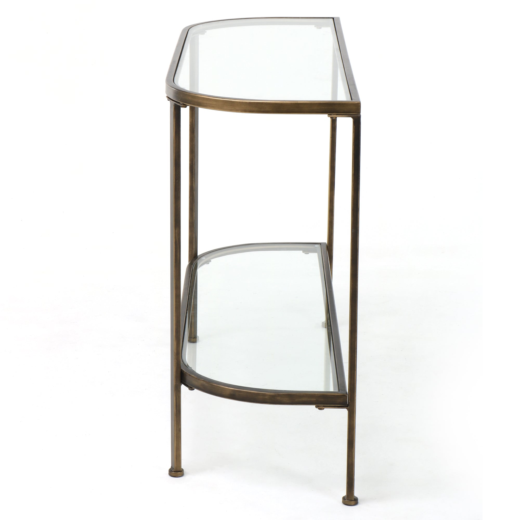 Palladium Glass Console Table - Brass