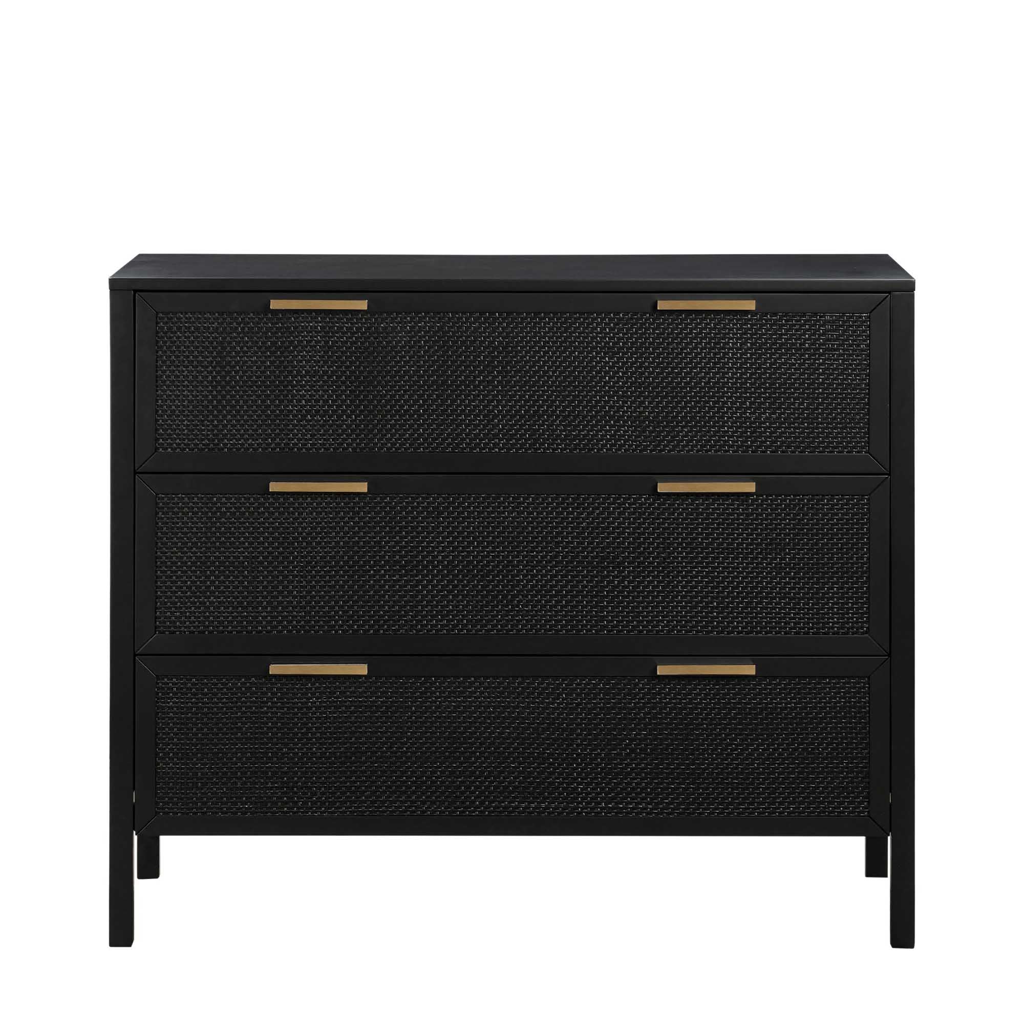 Santorini 3 Drawer Dresser - Black