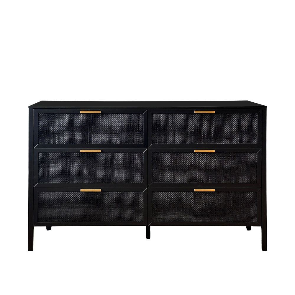 Santorini 6 Drawer Dresser - Black