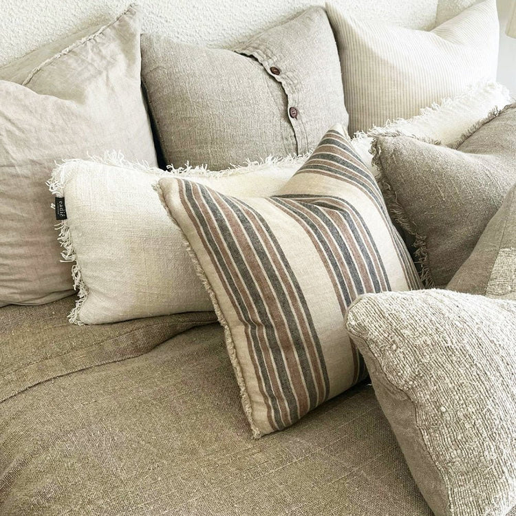 Bedouin Linen Long Lumbar Cushion - Ivory