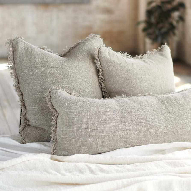 Bedouin Linen Long Lumbar Cushion - Natural