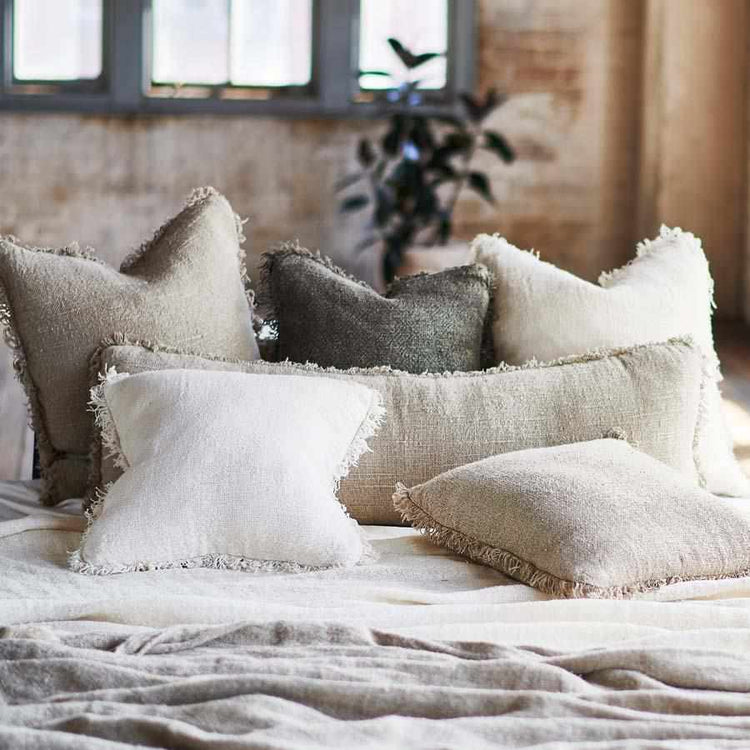 Bedouin Linen Long Lumbar Cushion - Natural